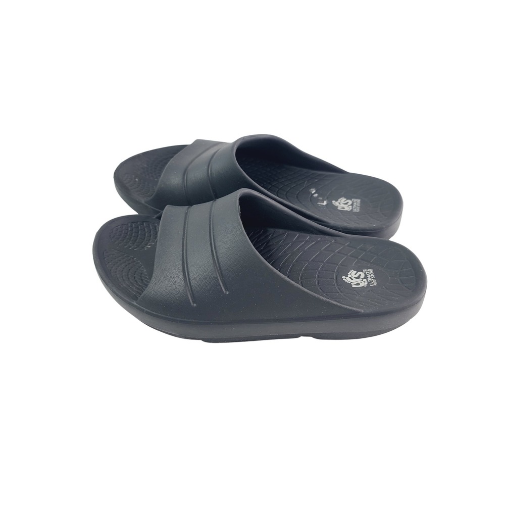 UFS, Slip-on Flat Synthetic Casual Slides Sandals, Women Size 5, Black.‎ A.H